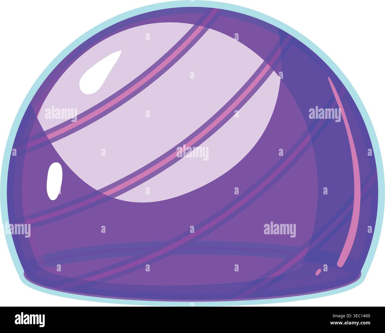 Purple energy shield dome protecting game assets Stock Vector