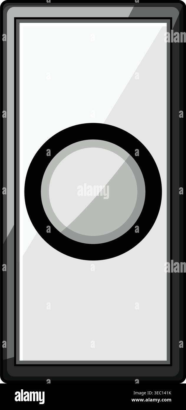 Doorbell button on a rectangular panel for entry Stock Vector