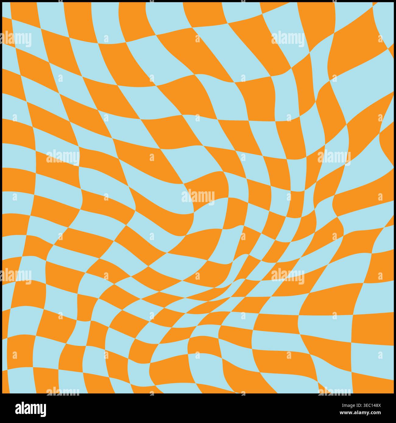 Distorted checker grid creating warped optical illusion effect Stock Vector