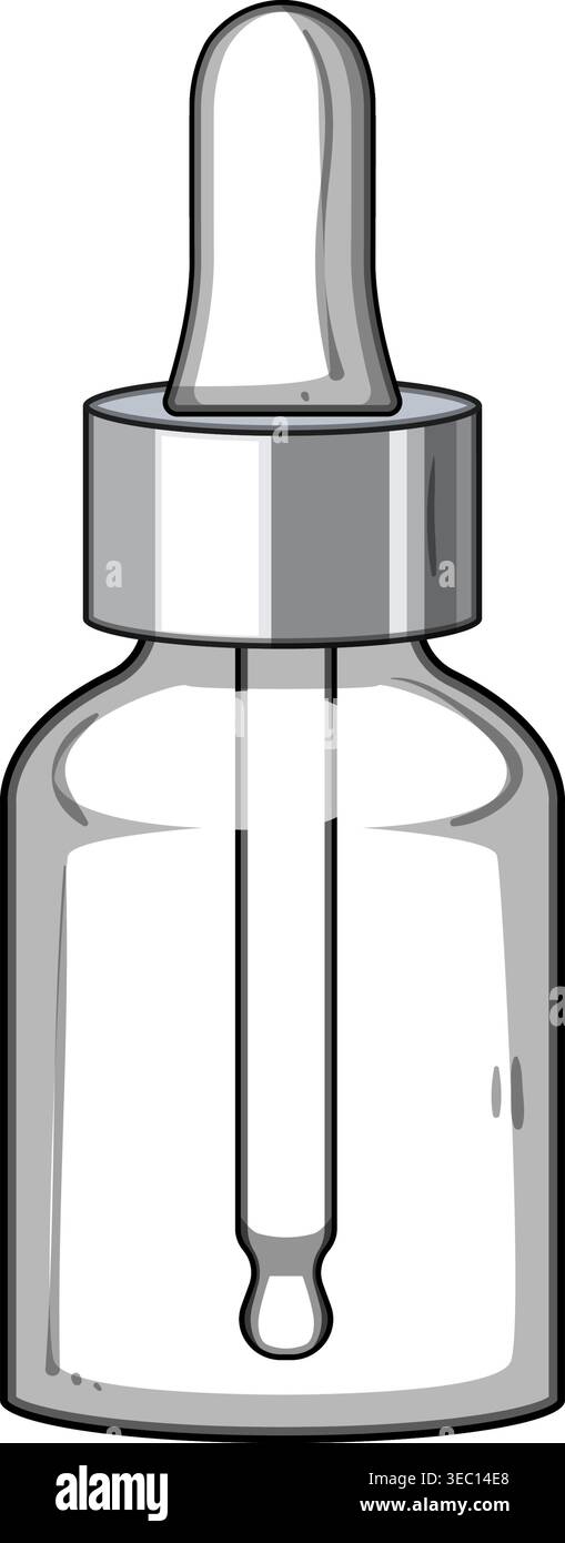 Dropper bottle illustration holding cosmetic or medical liquid Stock Vector