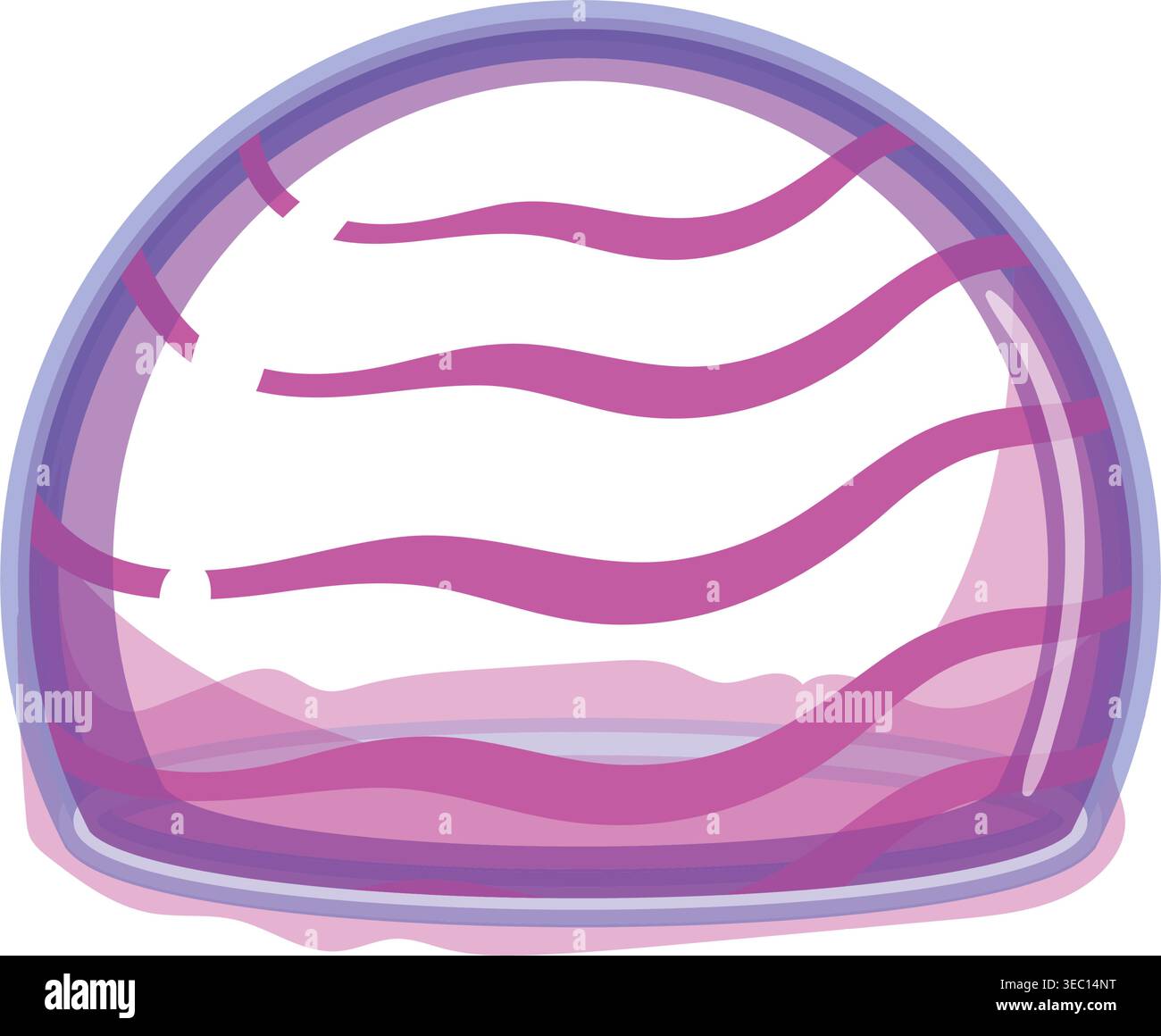 Energy shield protecting bubble dome with wavy lines Stock Vector