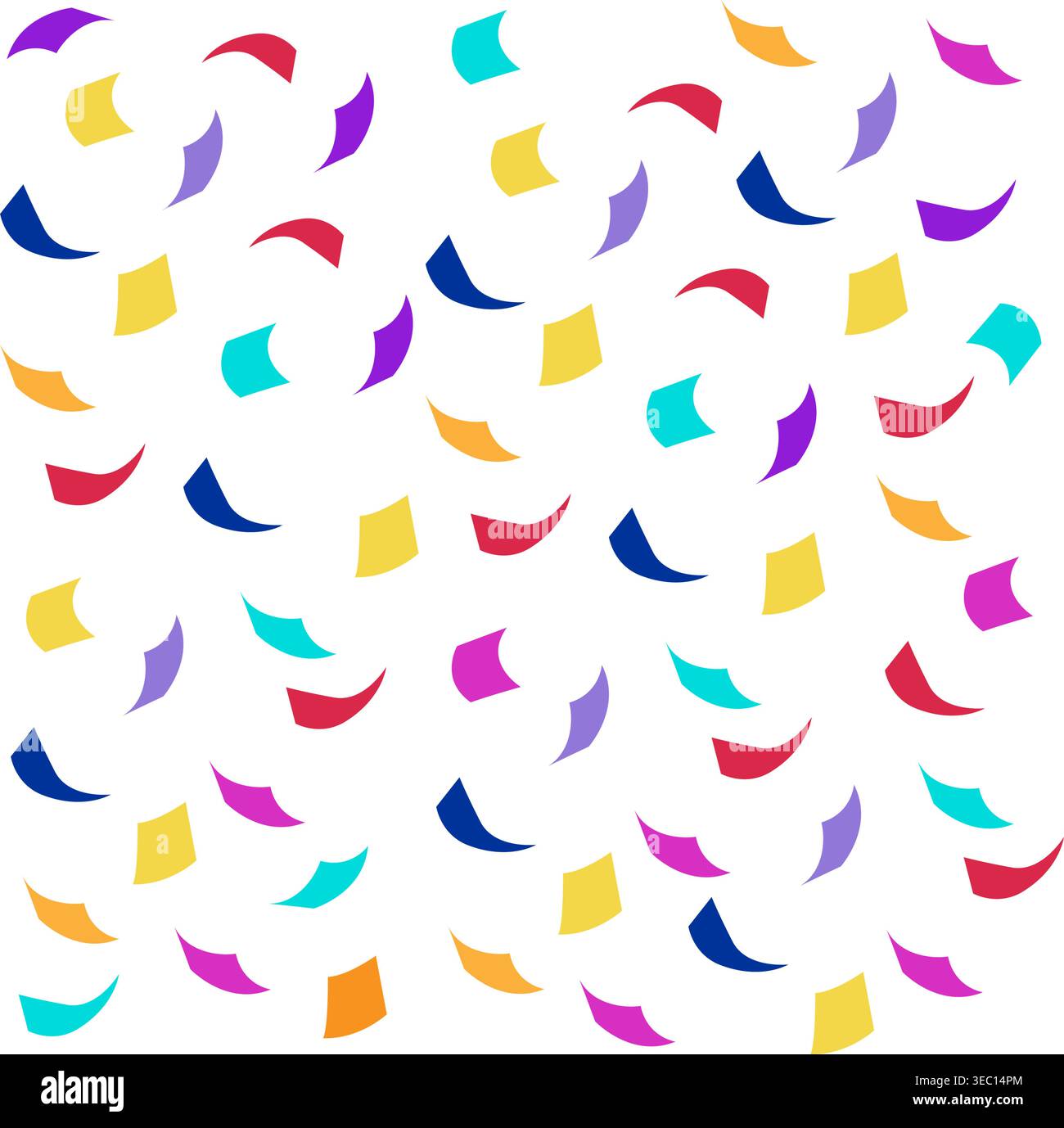 Colorful geometric confetti elements scattering on white Stock Vector