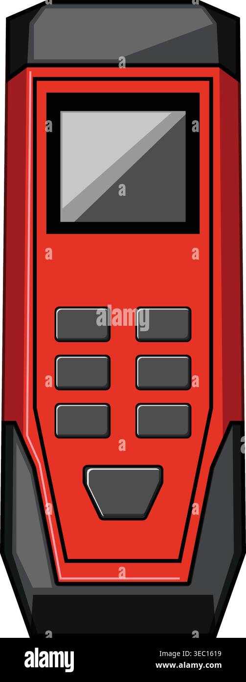 Electronic measuring device displaying accurate distance calculation tools Stock Vector