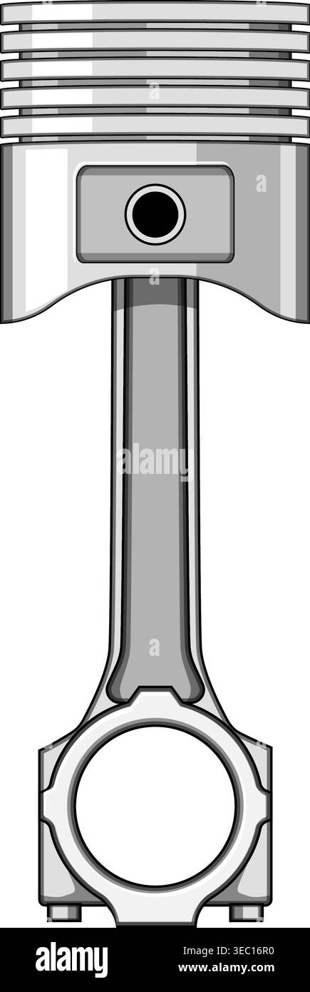 Engine piston connecting rod moving power illustration Stock Vector