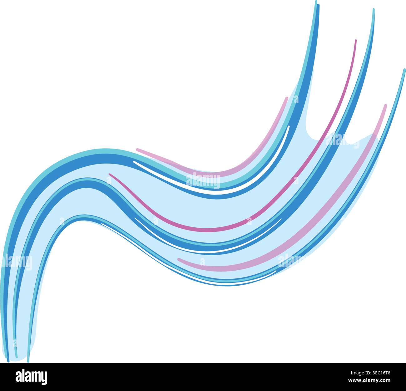 Abstract flowing neon light trails design element Stock Vector