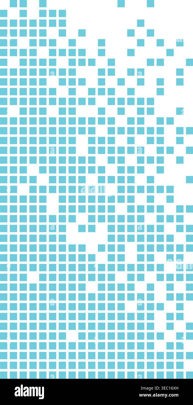 Digital pixels disintegrating data on white background Stock Vector