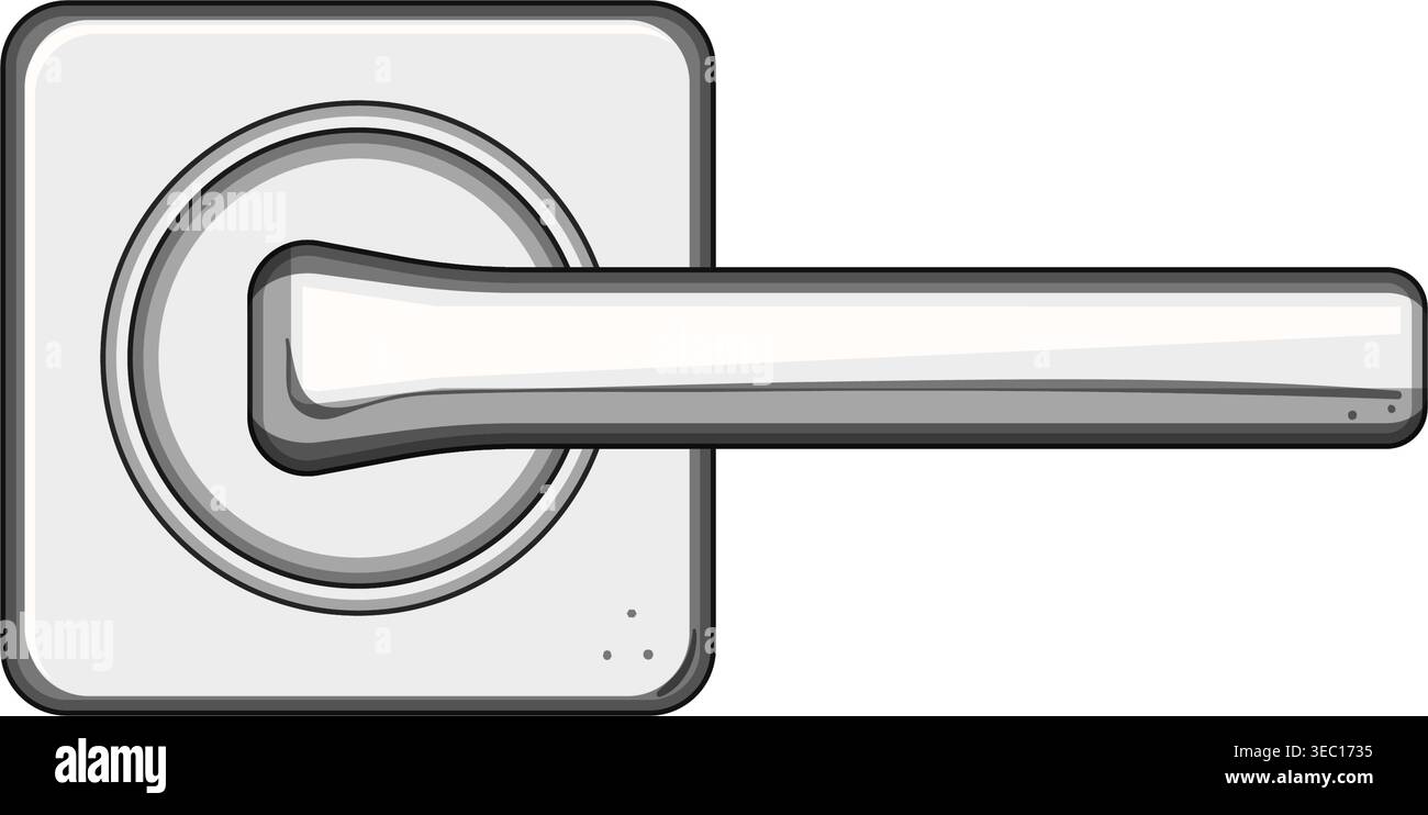 Modern door handle providing access and security concept Stock Vector