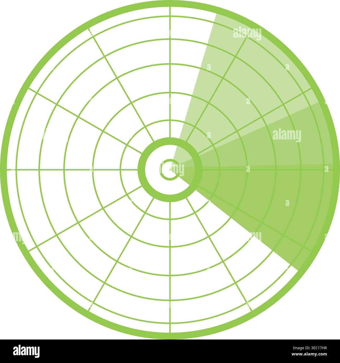 Radar screen scanning tracking target location data Stock Vector