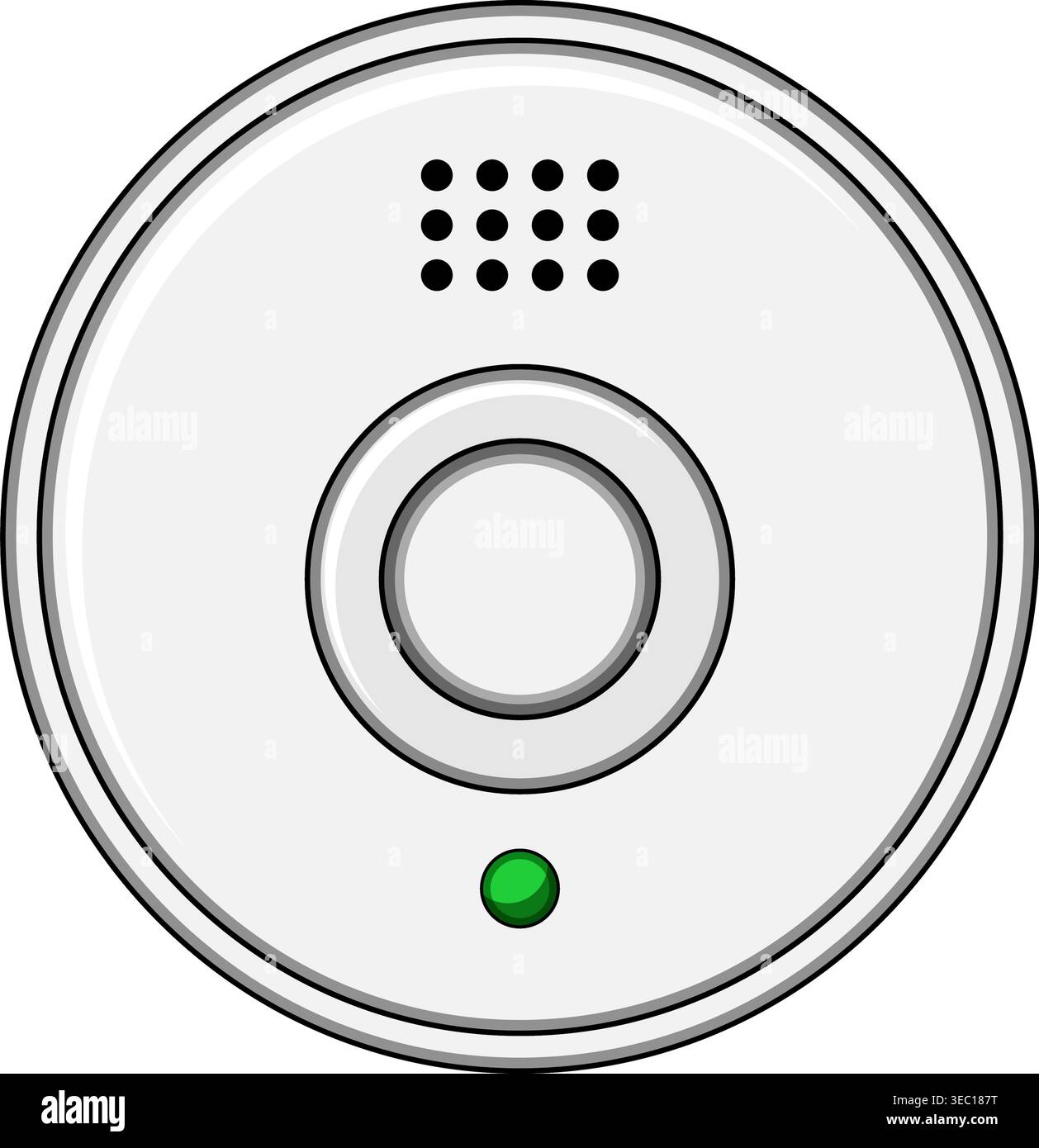Smoke detector device detecting fire and emergency protection Stock Vector