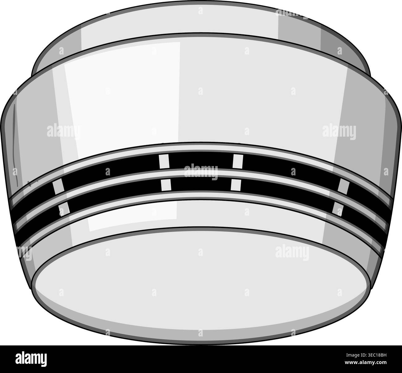 Smoke detector detecting fire safety warning system Stock Vector