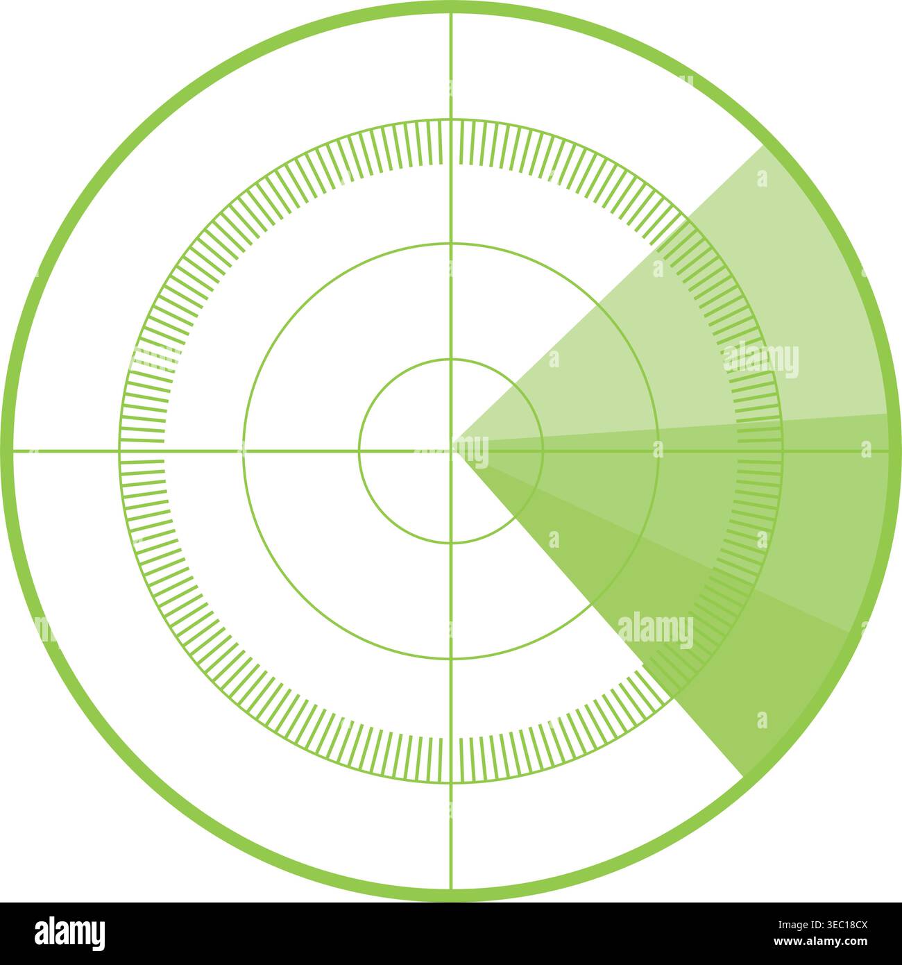 Radar screen scanning sweep searching target Stock Vector