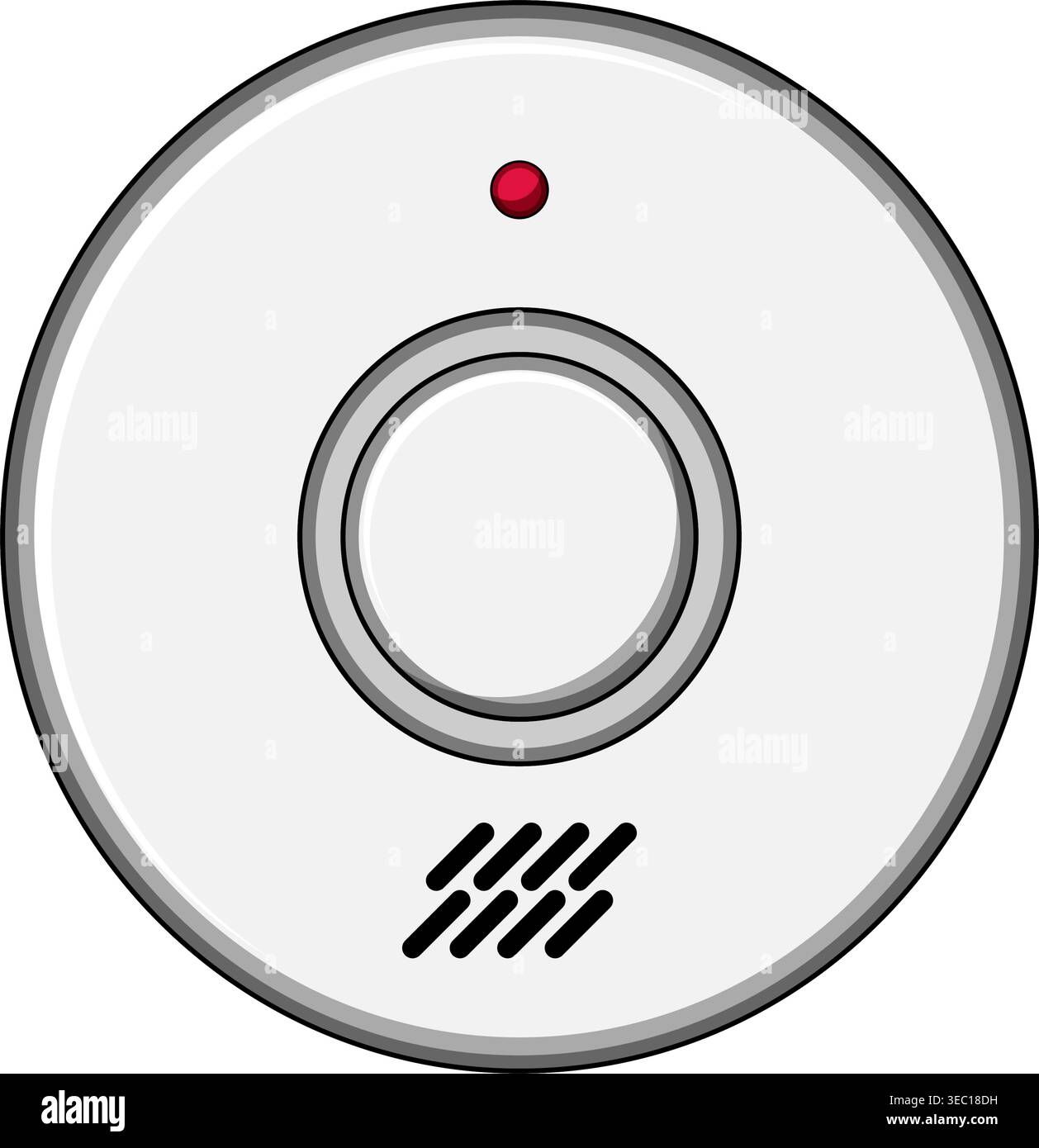 Smoke detector detecting danger providing home security Stock Vector