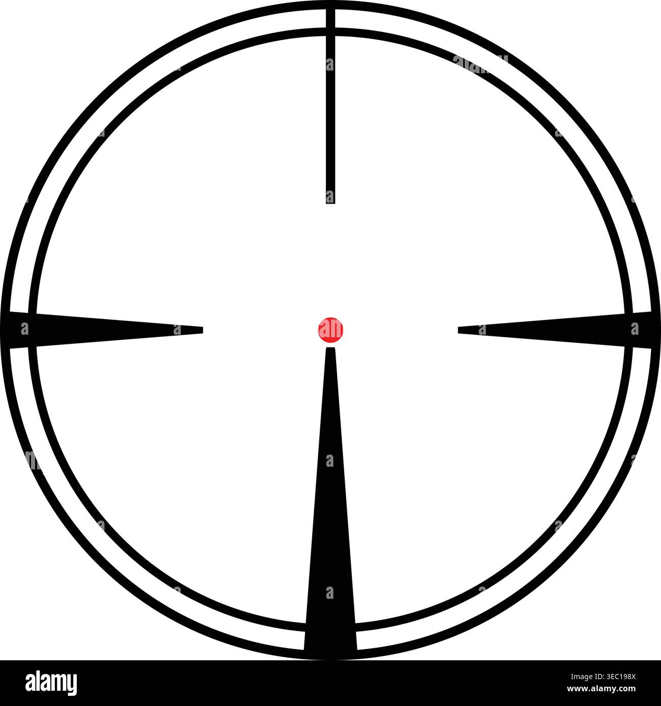 Optical crosshairs aiming at target with red focus point Stock Vector