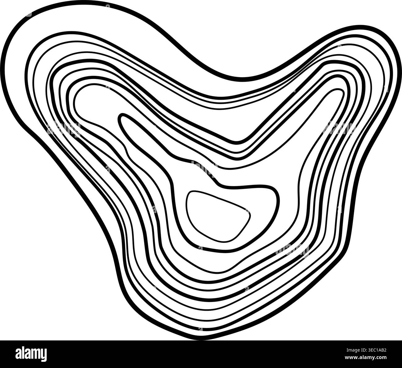 Abstract topographic contour lines creating unique pattern Stock Vector