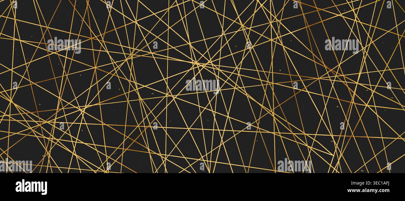 Straight random chaotic geometric lines form striking abstract vector pattern. Stock Vector