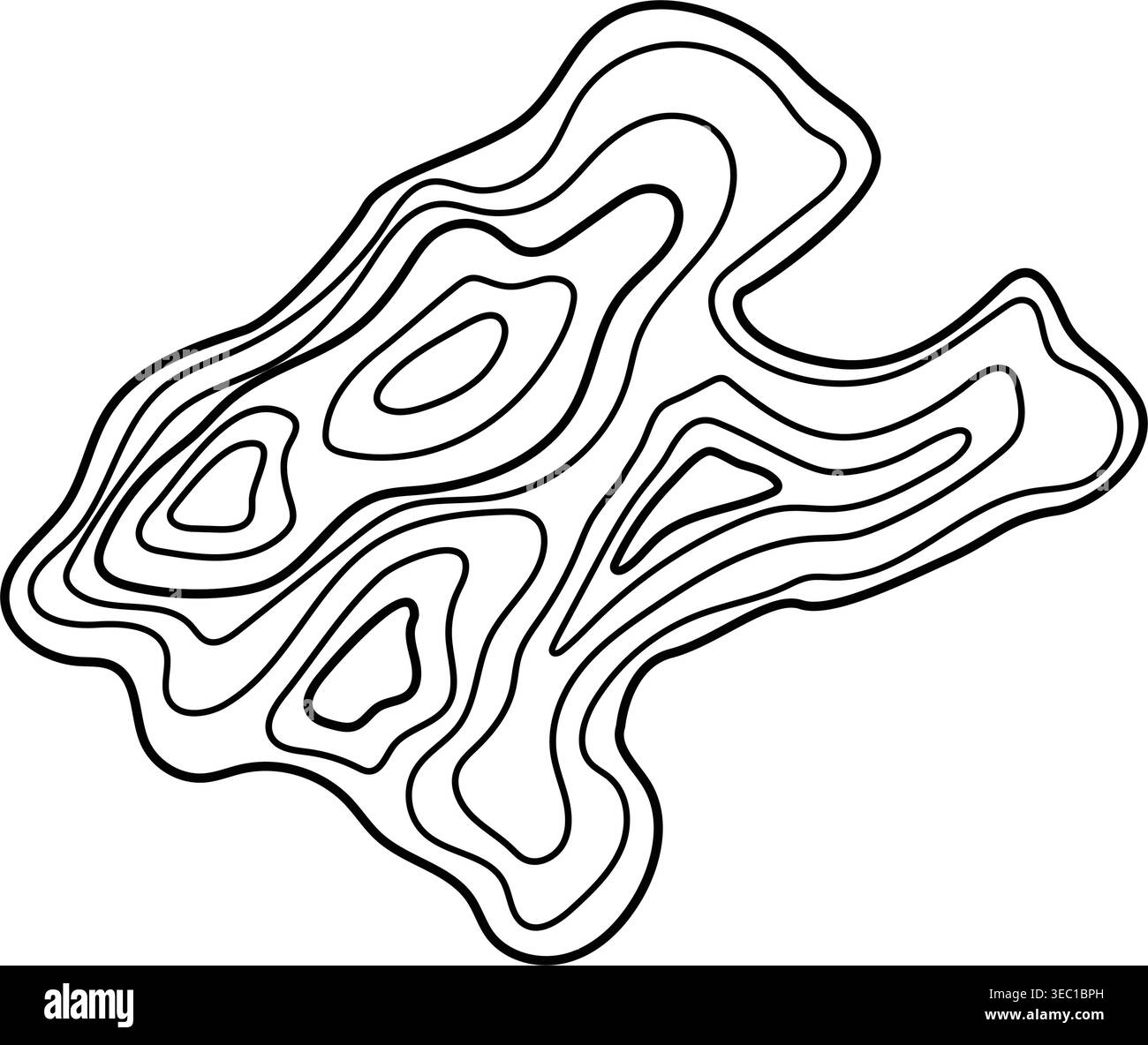 Digital topographic contour lines pattern creating abstract map Stock Vector