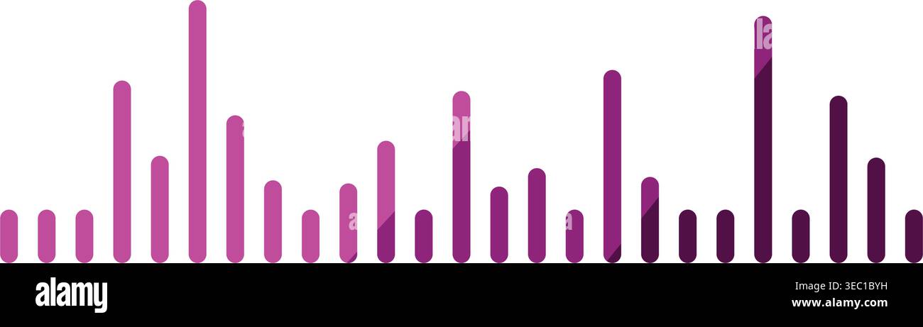 Colorful waveform visualizing sound frequency and amplitude Stock Vector