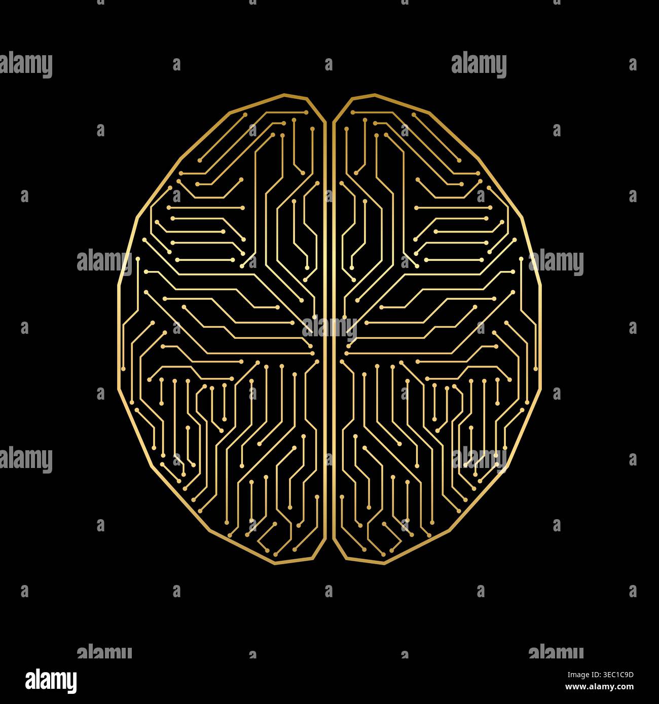 Brain. Artificial intelligence. Brainstorm, Creativity and Thinking Idea Concept. Artificial intelligence. Vector Illustration. Stock Vector