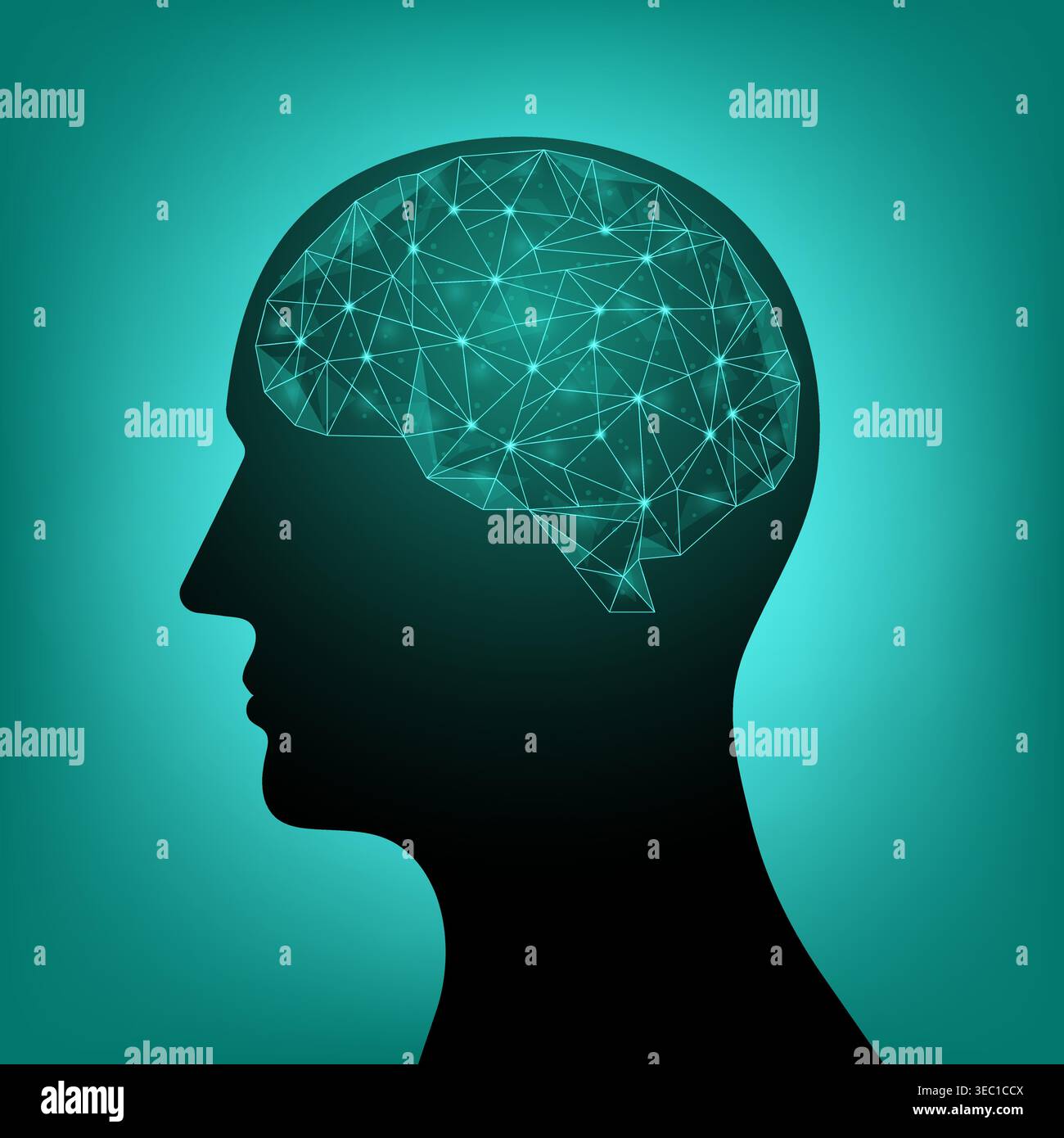 Brain. Artificial intelligence. Brainstorm, Creativity and Thinking Idea Concept. Artificial intelligence. Vector Illustration. Stock Vector