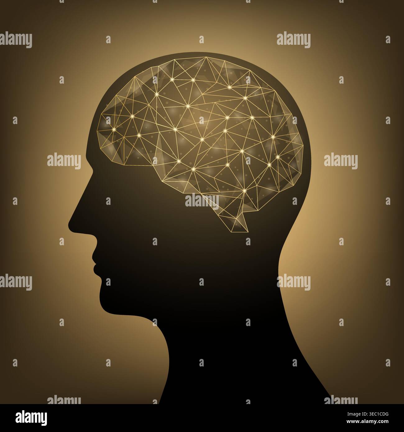 Brain. Artificial intelligence. Brainstorm, Creativity and Thinking Idea Concept. Artificial intelligence. Vector Illustration. Stock Vector