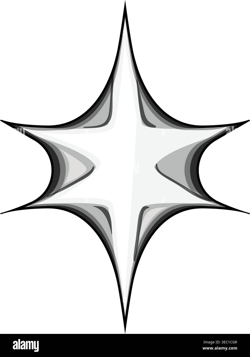 Stylized star icon representing light burst effect Stock Vector