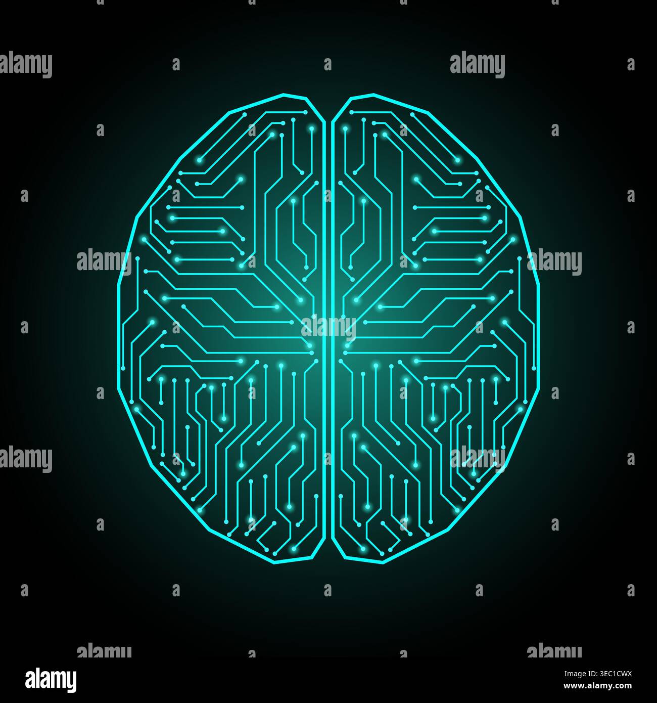 Brain. Artificial intelligence. Brainstorm, Creativity and Thinking Idea Concept. Artificial intelligence. Vector Illustration. Stock Vector