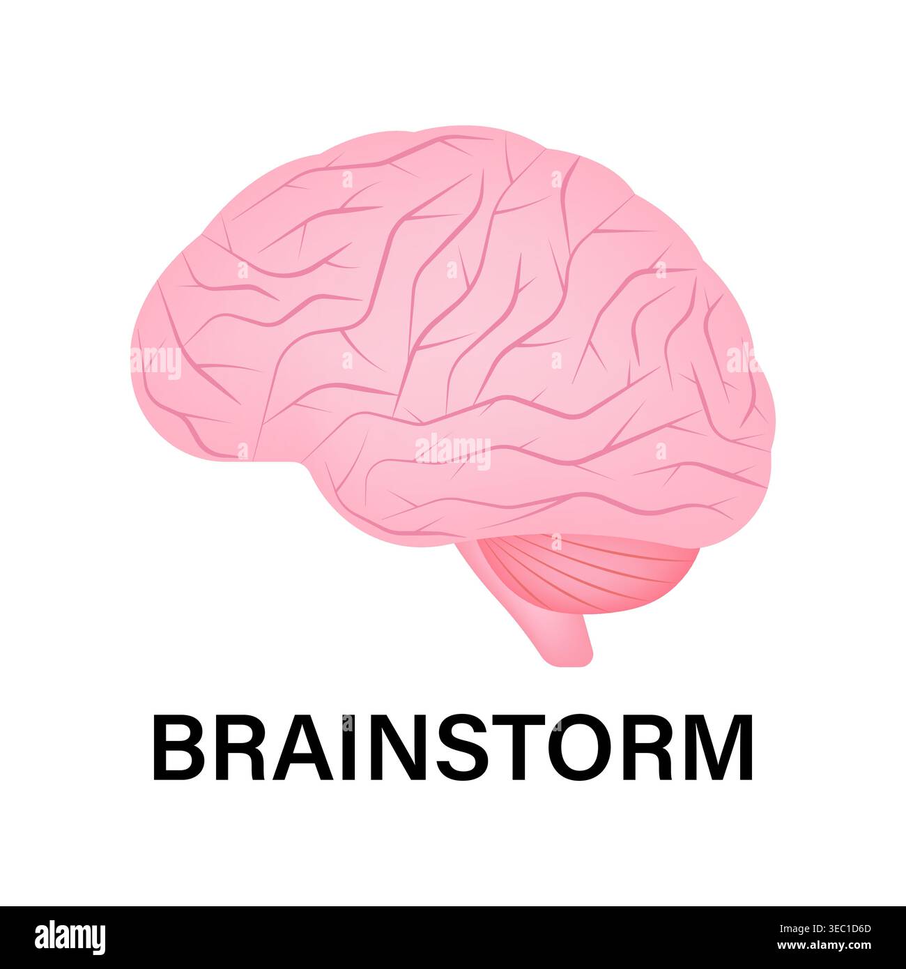 Brain. Brainstorm. Creativity and Thinking Idea Concept. Vector Illustration. Stock Vector