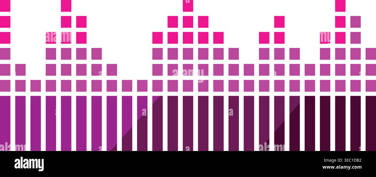 Digital sound waveform visualizing audio frequency bands Stock Vector