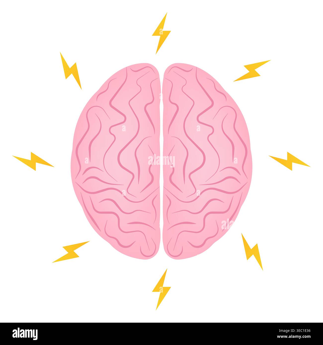 Brain. Brainstorm. Creativity and Thinking Idea Concept. Vector Illustration. Stock Vector