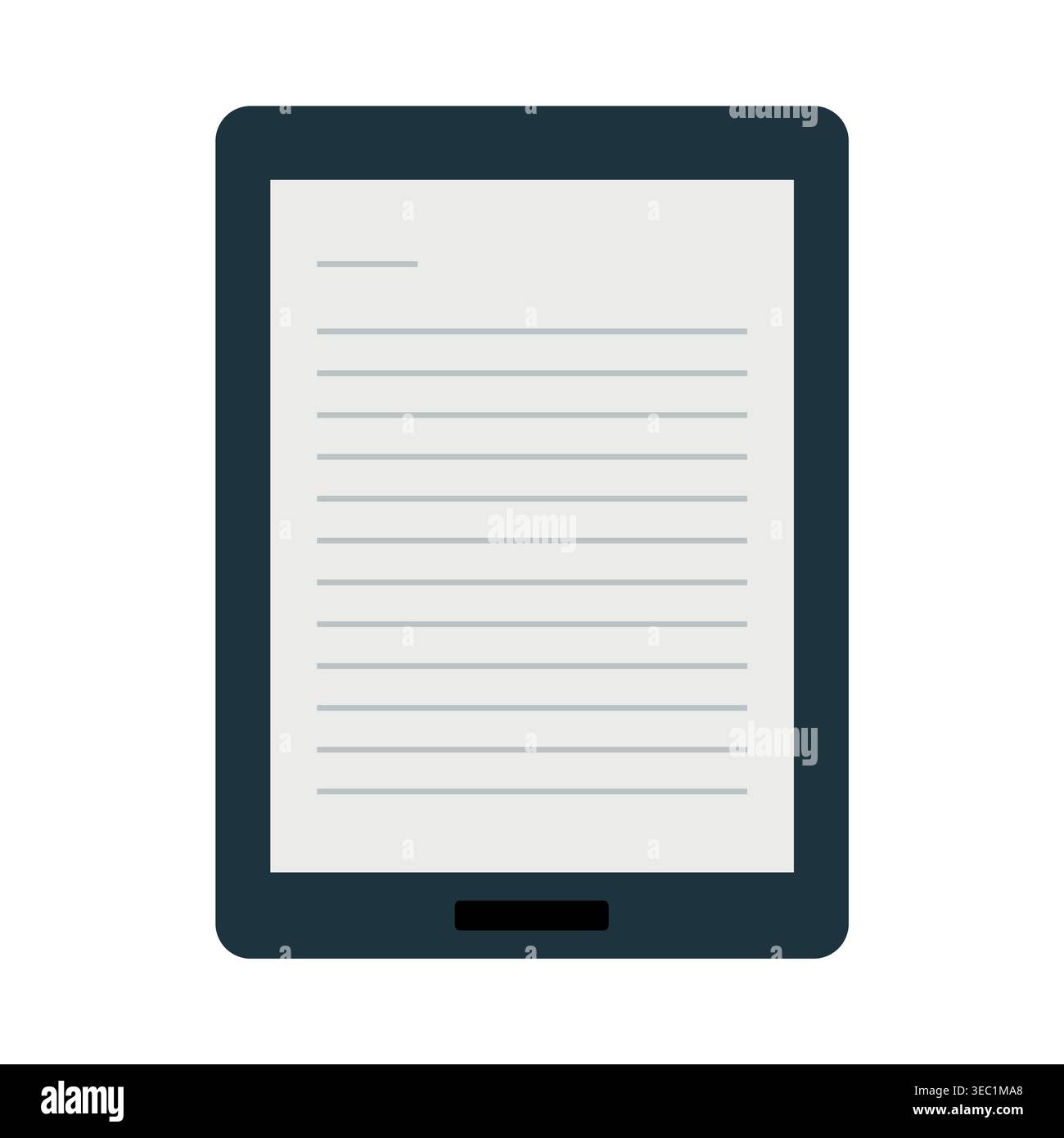 E-book electronic reader device, digital reading concept - vector illustration Stock Vector