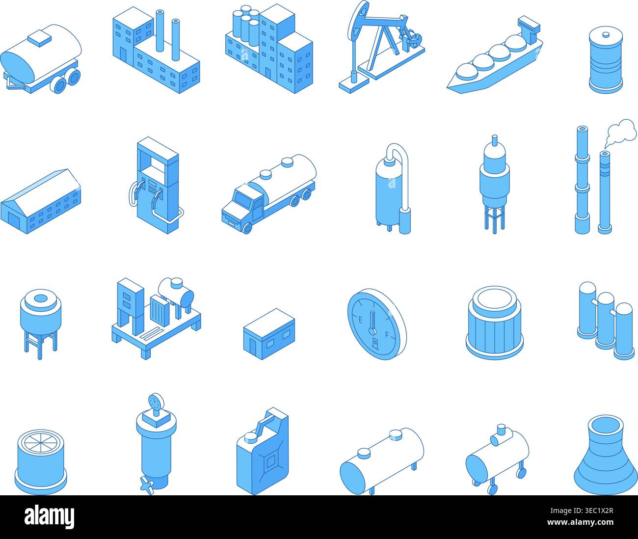 Processing factory icons set hi-res stock photography and images - Alamy