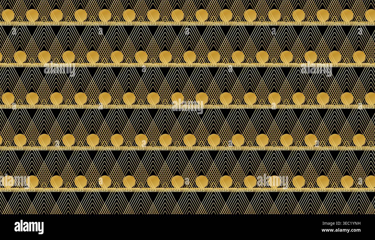 Bold repeating geometric pattern in black and yellow tones, modern abstract background. Stock Vector