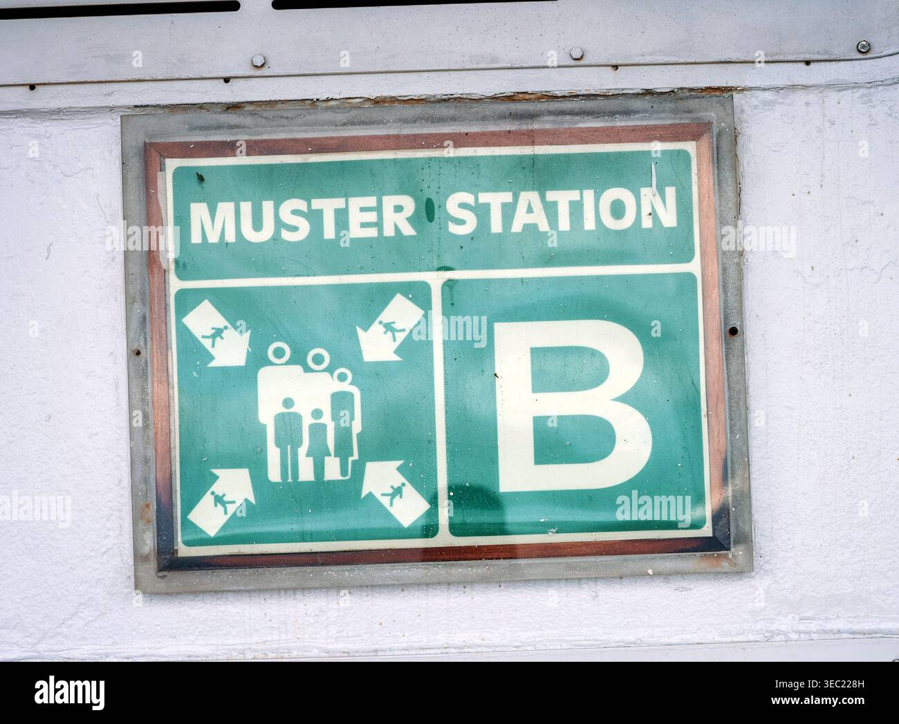 Muster station safety sign hi-res stock photography and images - Alamy