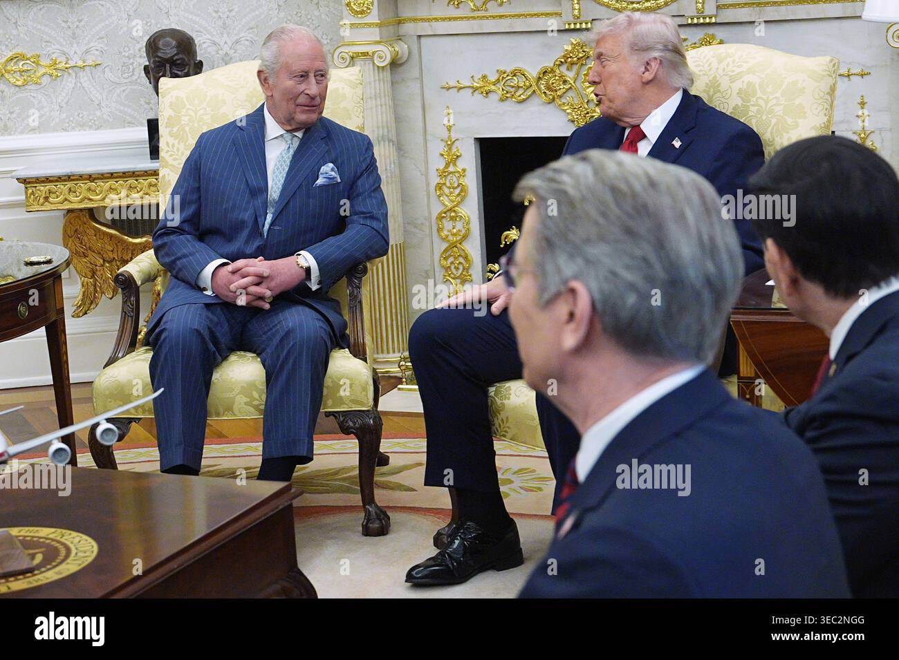 King Charles III and US President Donald Trump during a bilateral ...
