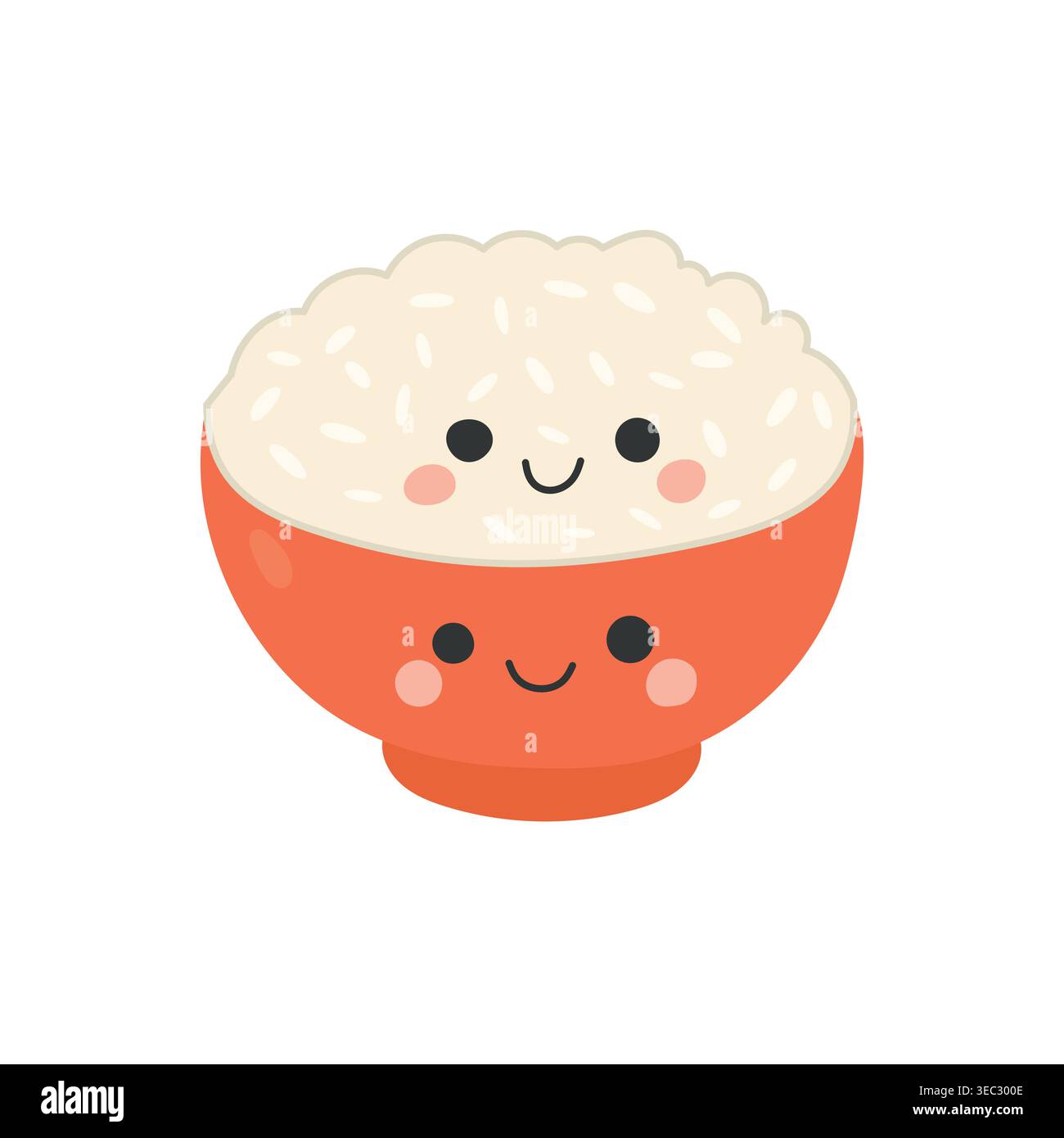 Rice icon illustration with bowl food white and vector japan isolated. Cooking asian background with cute rice restaurant and plate japanese dish Stock Vector
