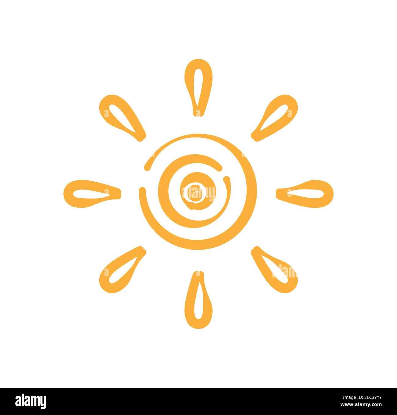 Simple bright sun icon. Vector illustration Stock Vector