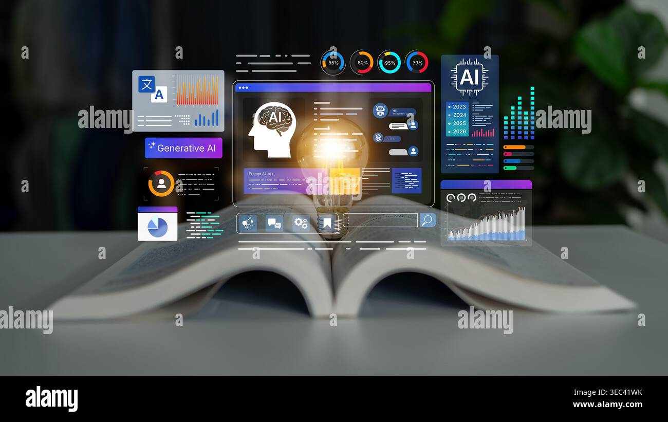 AI analytics dashboard interface for monitoring performance and data ...
