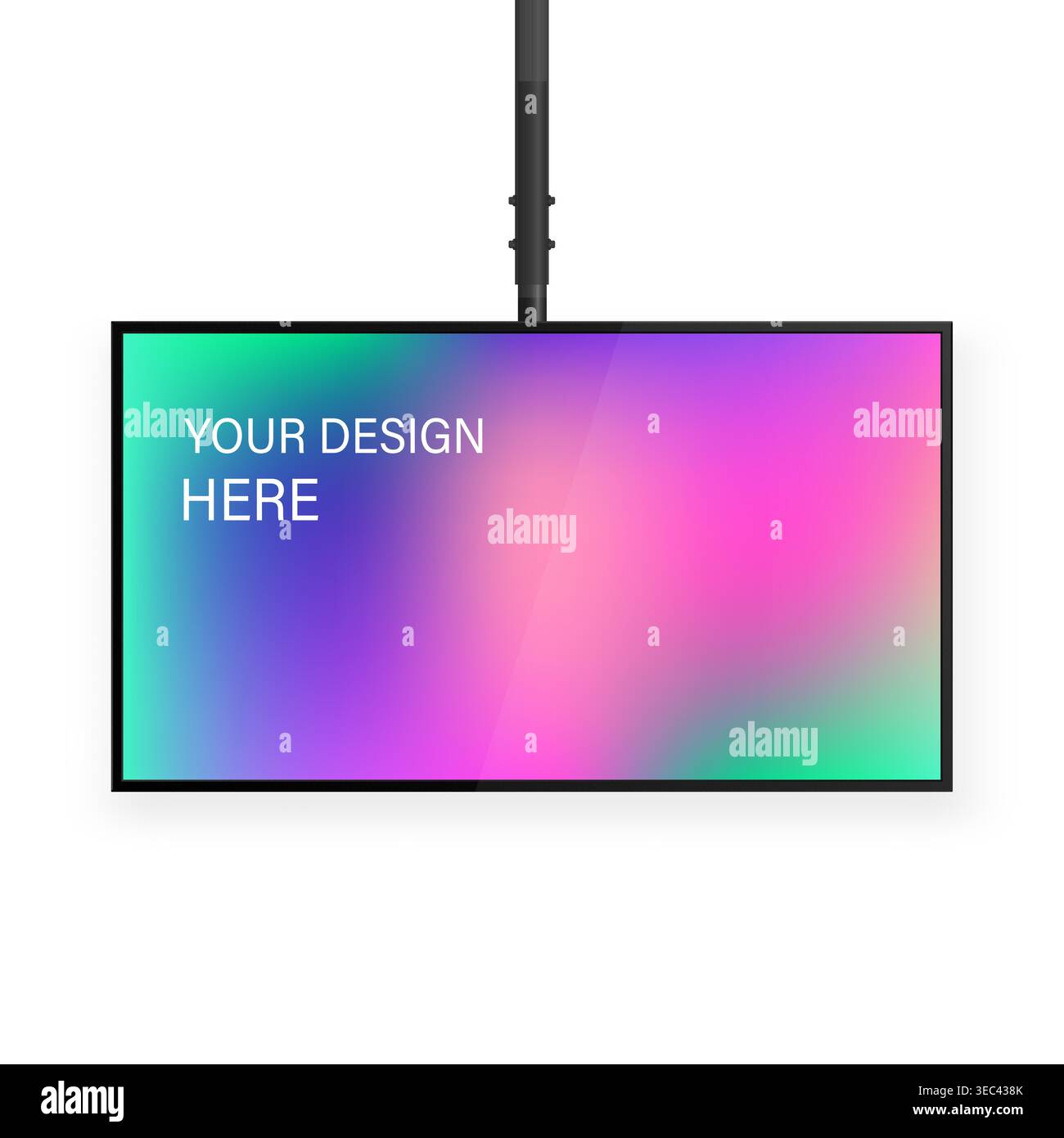 Modern digital display screen hanging, preparing for your design or advertising content Stock Vector