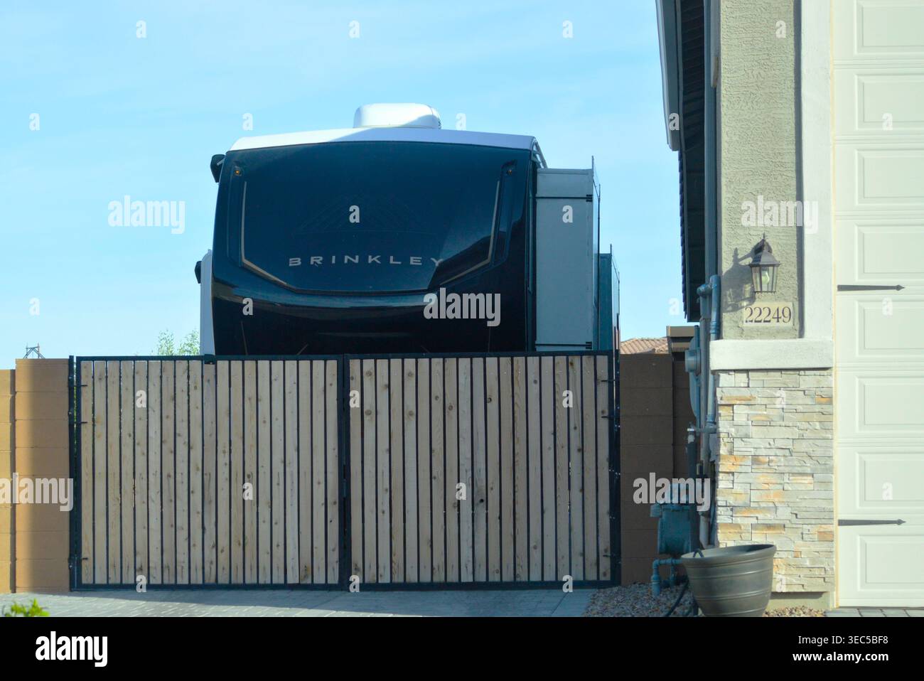 Phoenix, Arizona - April 20 2026: A Brinkley Fifth Wheel toy hauler ...