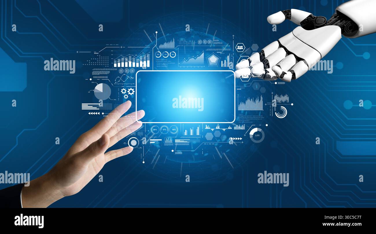 AI powers data analytics with predictive insights, smart dashboards, and real-time modeling for strategic decision-making. Artificial intelligence Stock Photo