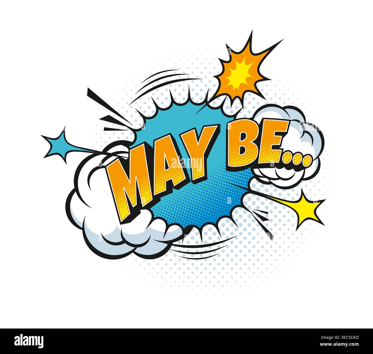 May Be comic pop art effect, speech bubble clouds Stock Vector
