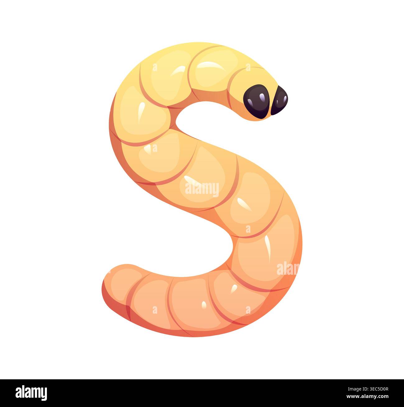 Cartoon Insect Letters Cartoon insects font of larva for letters typeface Stock Vector Image ...
