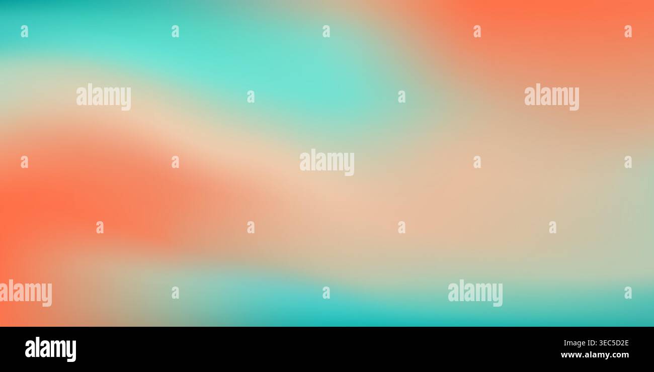 Soft teal orange pastel gradient background Stock Vector