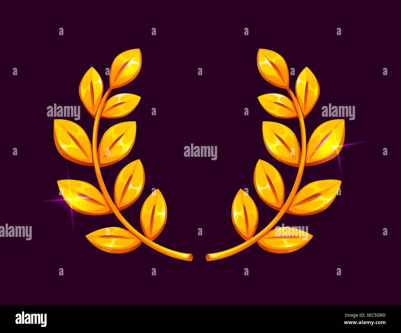 Golden laurel wreath, heraldic sport trophy award Stock Vector Image ...