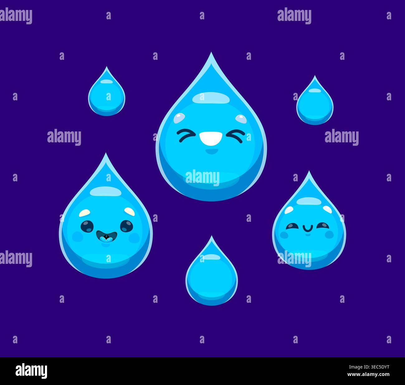 Cartoon funny water drop characters Stock Vector