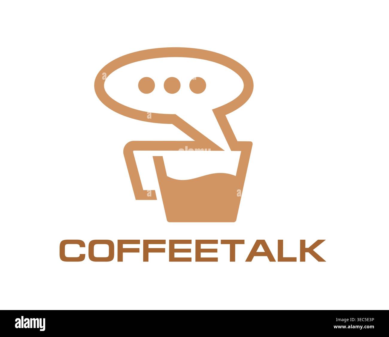Coffee talk icon cappuccino cup chat speech bubble Stock Vector