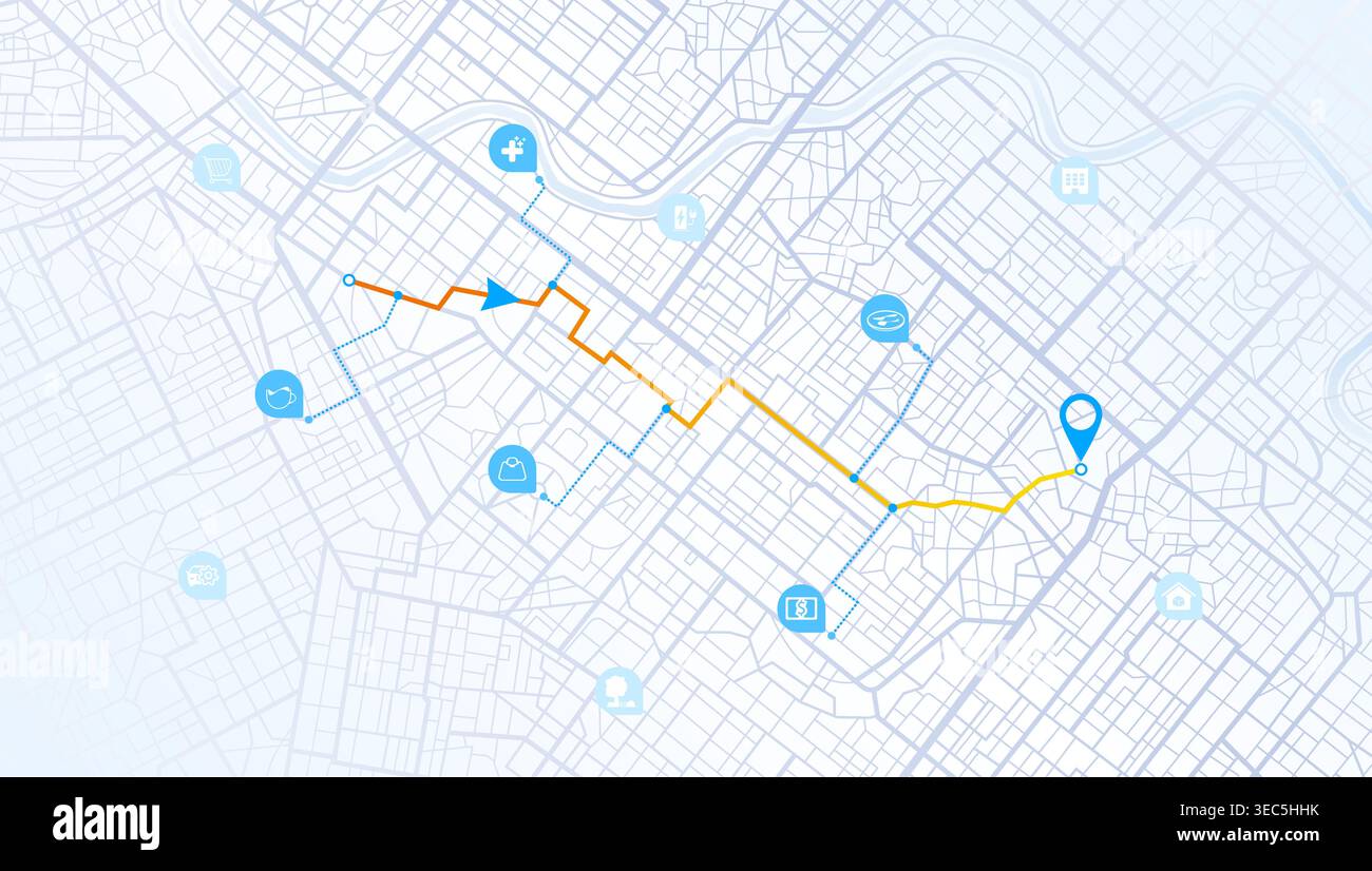 Destinations. Gps tracking map. Track navigation pin on street maps ...