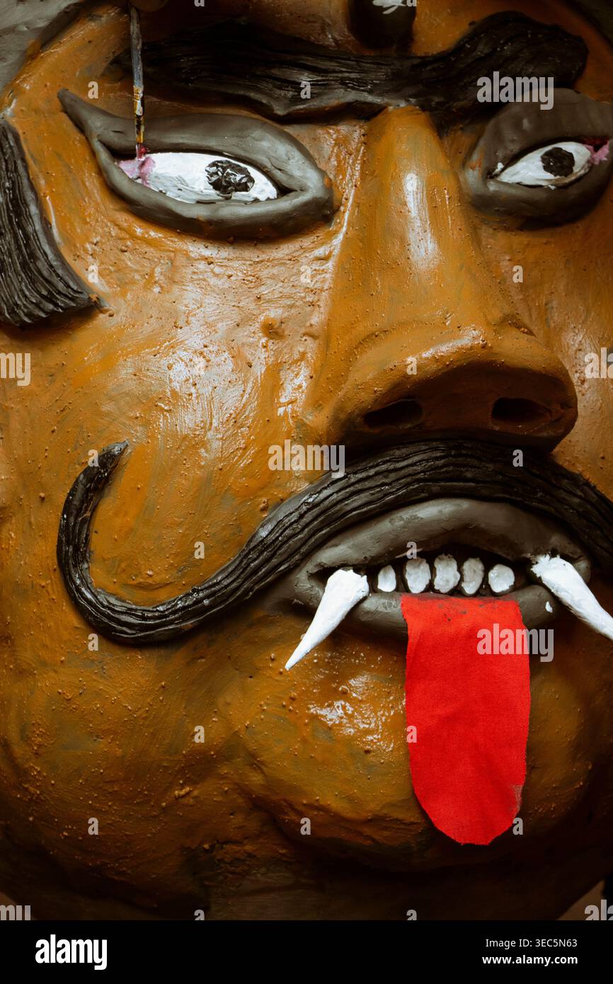 Mathmadus Demon Head of a mythical demon, Ghantakarna. Ghantakarna is he who wore bells ...