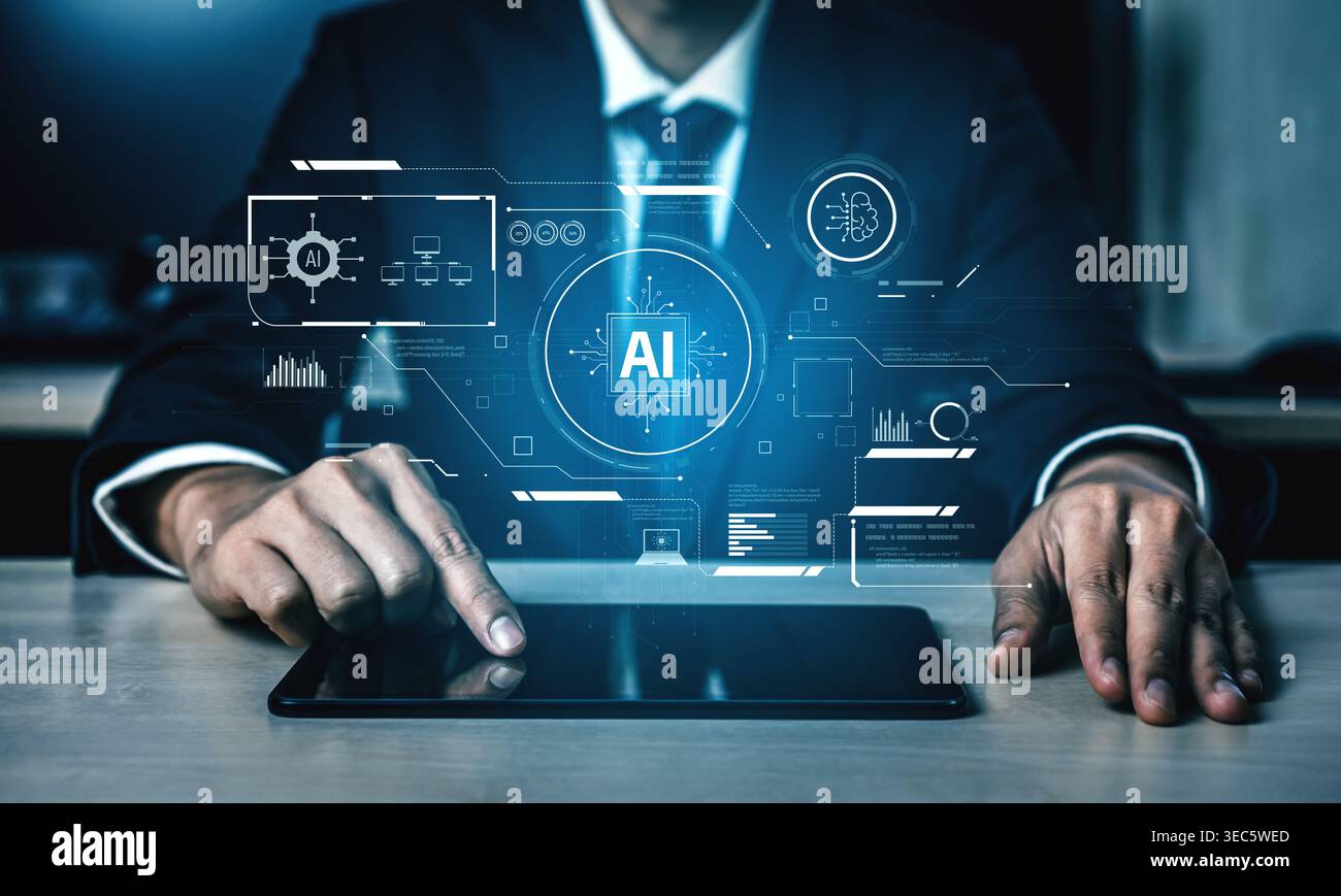 AI interface showing how artificial intelligence powers systems. AI ...