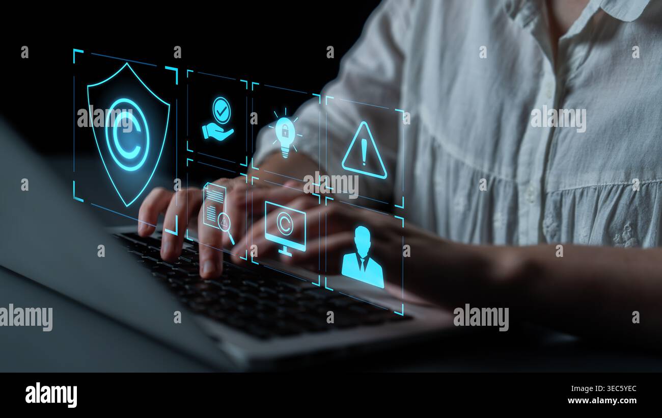 Digital copyright protection system showing secure ownership ...